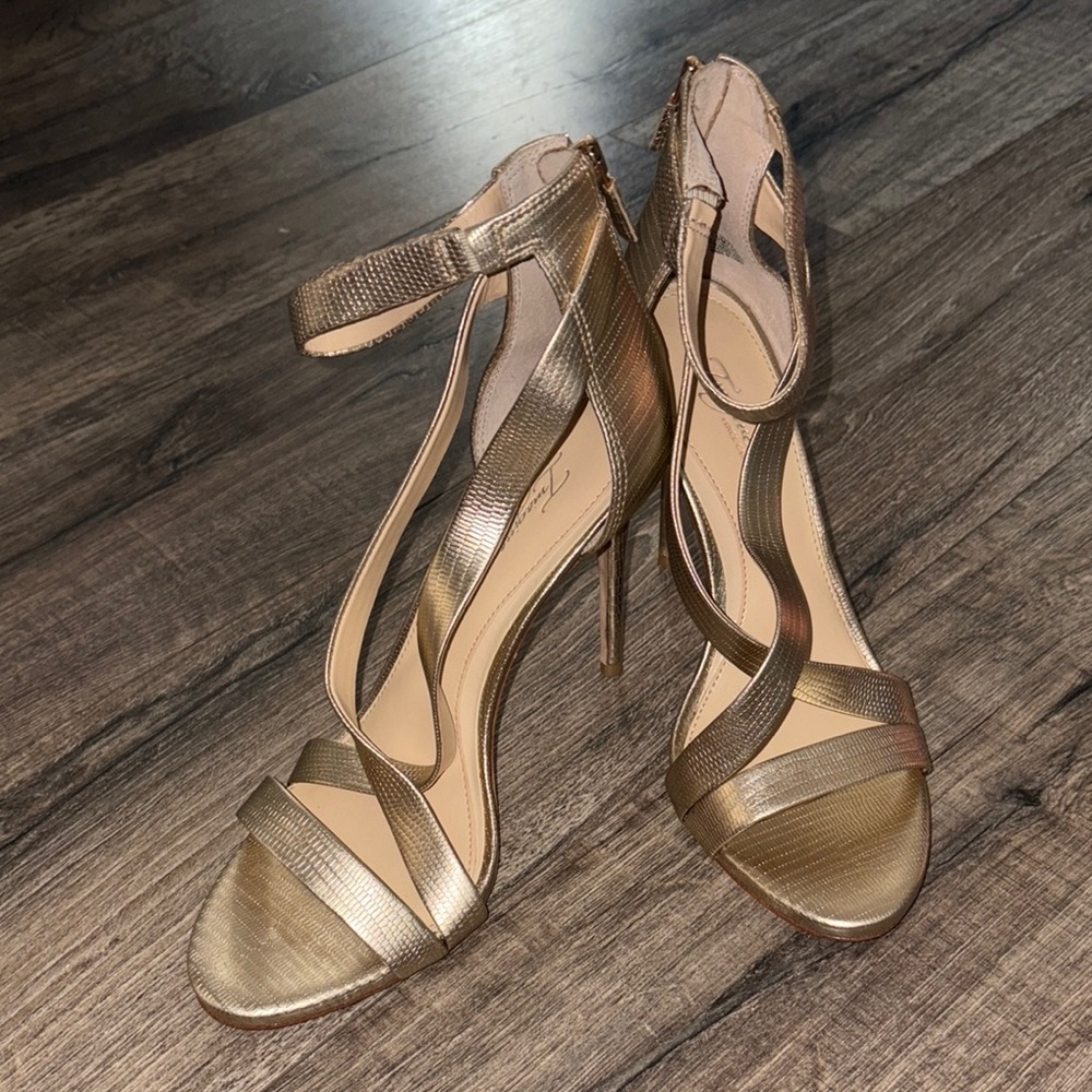 Elegant Gold Strappy Heels